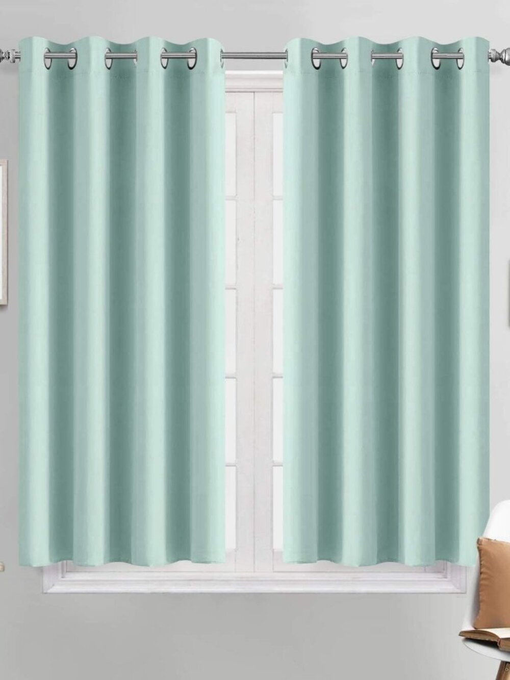 Yakamok Aqua Blackout Curtains, Thermal Insulated Light Blocking Blackout Drapes